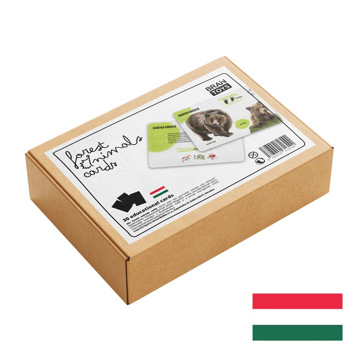 Sada edukačných kariet lesné zvieratá HU