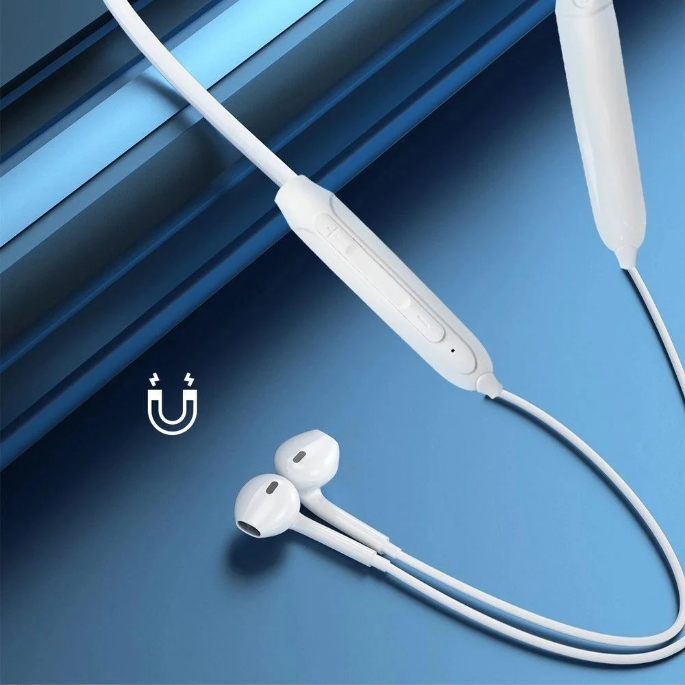 Bezdrôtové slúchadlá do uší - Biela Dudao U5B, magnetické spojenie