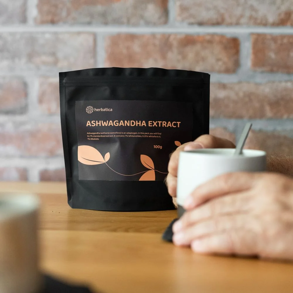 Ashwagandha prášok z koreňa, 7% extrakt - 100 g - Herbatica
