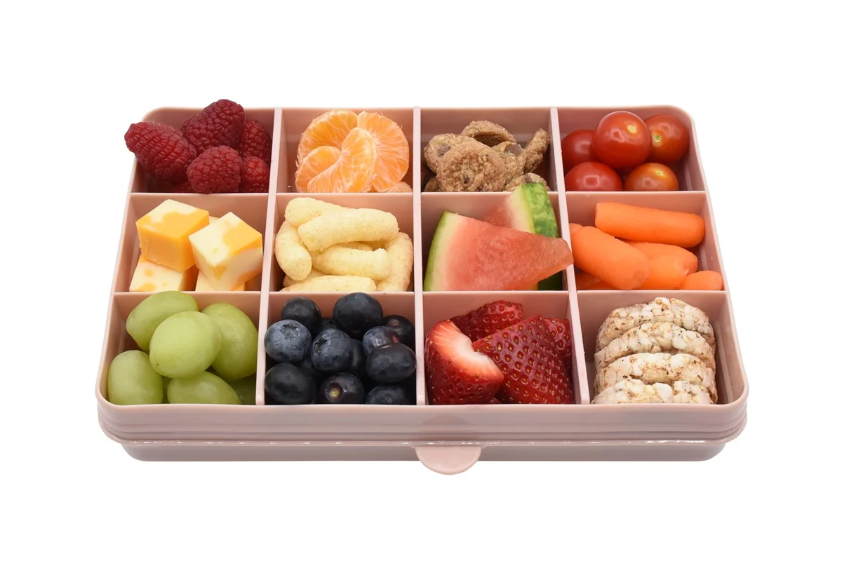 Snackle Box krabička na desiatu 1368 ml ružová, 12 priehradiek
