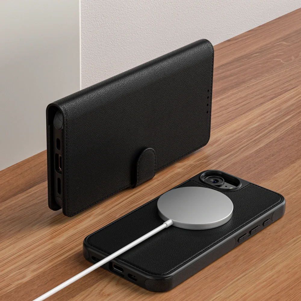 Tech-Protect Wallet MagSafe knižkové puzdro na iPhone 16e, čierne