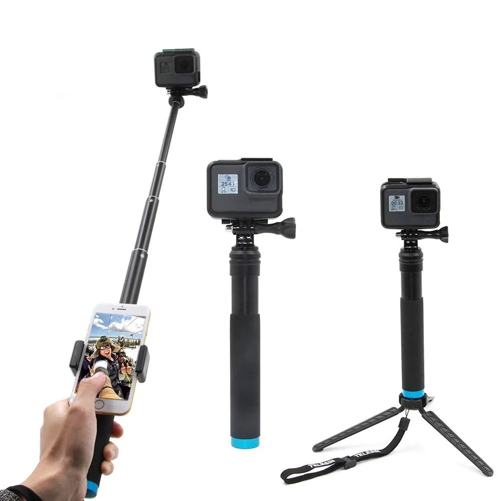 Telesin Selfie tyč pre športové kamery, čierna