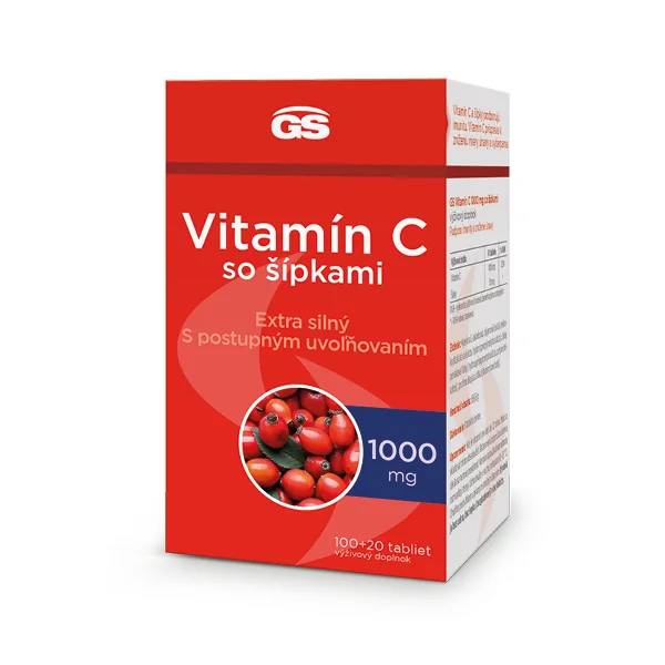 GS Vitamín C 1000 so šípkami 1×100+20 tbl, výžívový doplnok