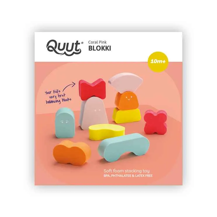 QUUT Quutopia balančná hračka Blokki Coral Pink
