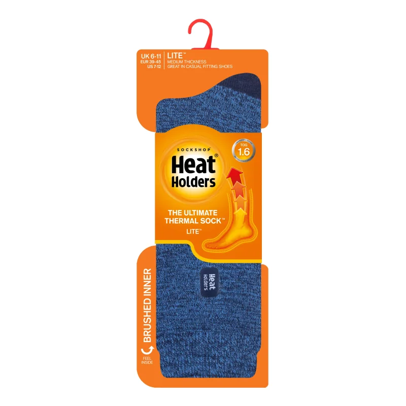Pánske Heat Holders LITE ponožky melír Džínsové kontrast päta a špička