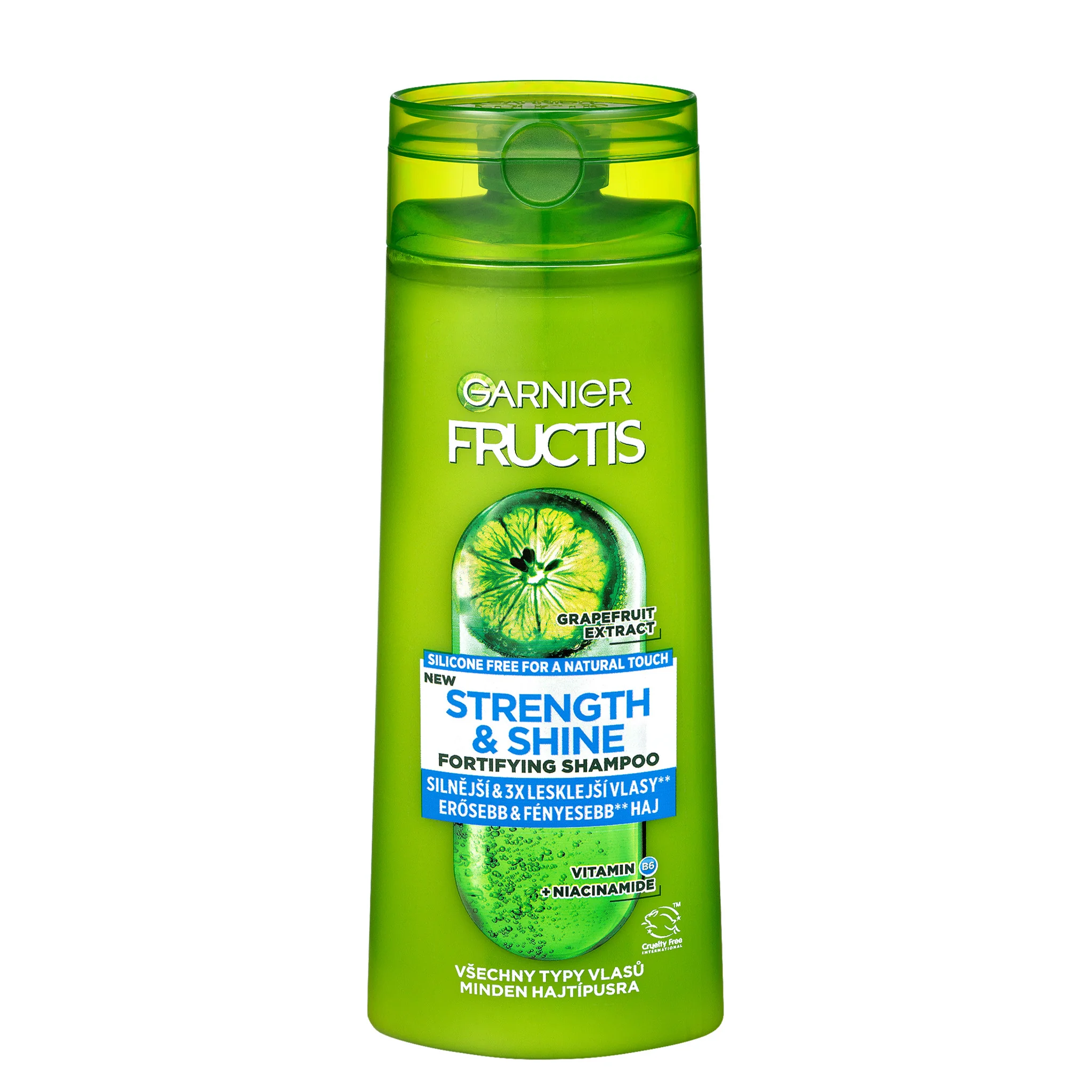 Garnier Fructis Strength & Shine Posilňujúci šampón pre všetky typy vlasov bez lesku a sily, 400 ml 1×400 ml, šampón