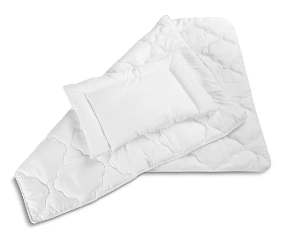 Detská 2D sada prikrývka a vankúš DELUXE do postieľky 135x100, 40x60cm - biela