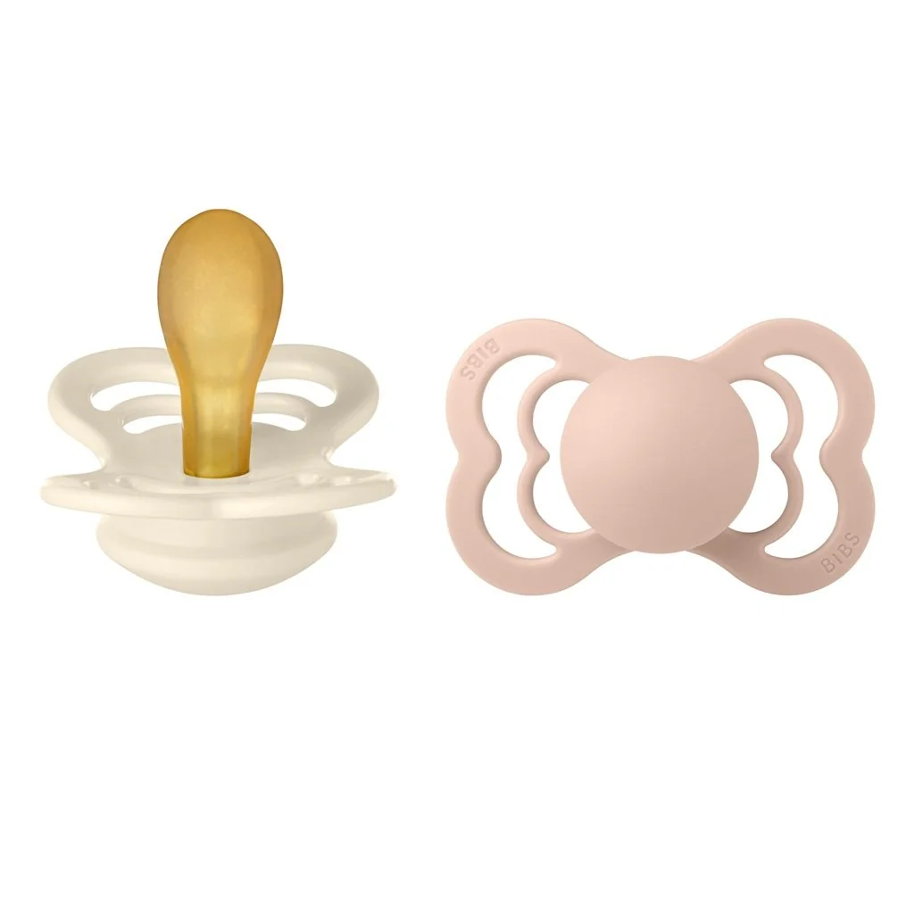 BIBS Supreme cumlíky z prírodného kaučuku 2ks veľkosť 2 - Ivory / Blush