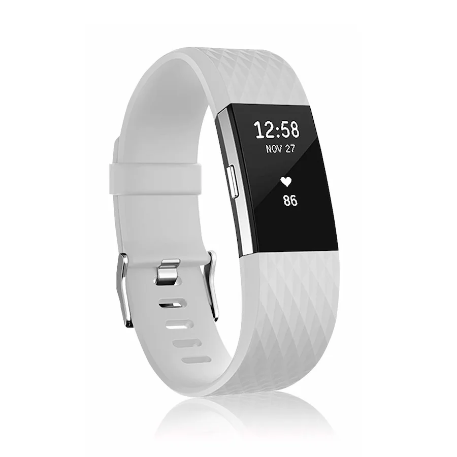 BStrap Silicone Diamond (Small) remienok na Fitbit Charge 2 white