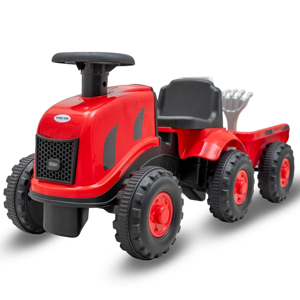 Detské odrážadlo traktor s vlečkou a náradim Baby Mix Benny