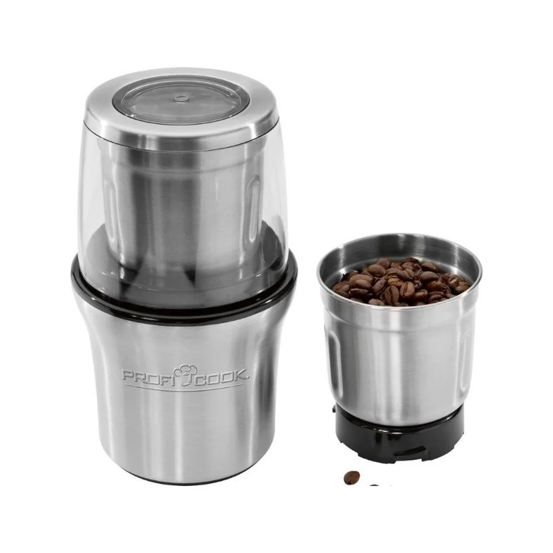 ProfiCook KSW 1021 mlynček na kávu 2v1 a sekáčik na bylinky, 200 W, nerez