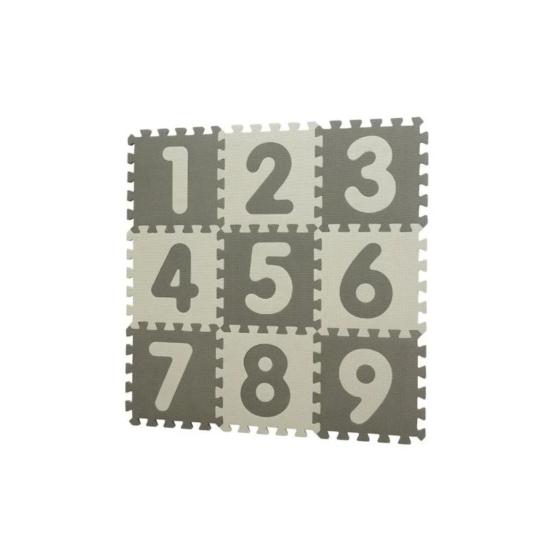 Hracia podložka Puzzle Grey s Číslami 90 x 90 cm