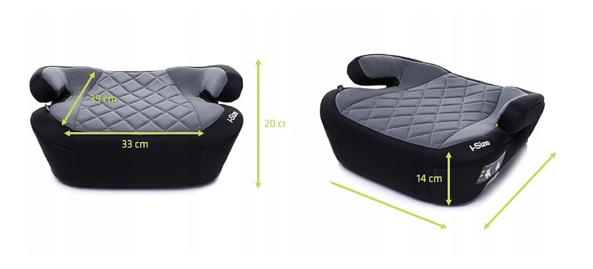 Autosedačka/podsedák HI-FIX ISOFIX I-SIZE, čierna/sivá