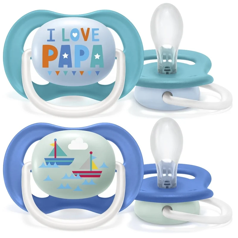 Philips AVENT Cumlík Ultra air text 6-18m chlapec 2 ks 1×2 ks, cumlíky
