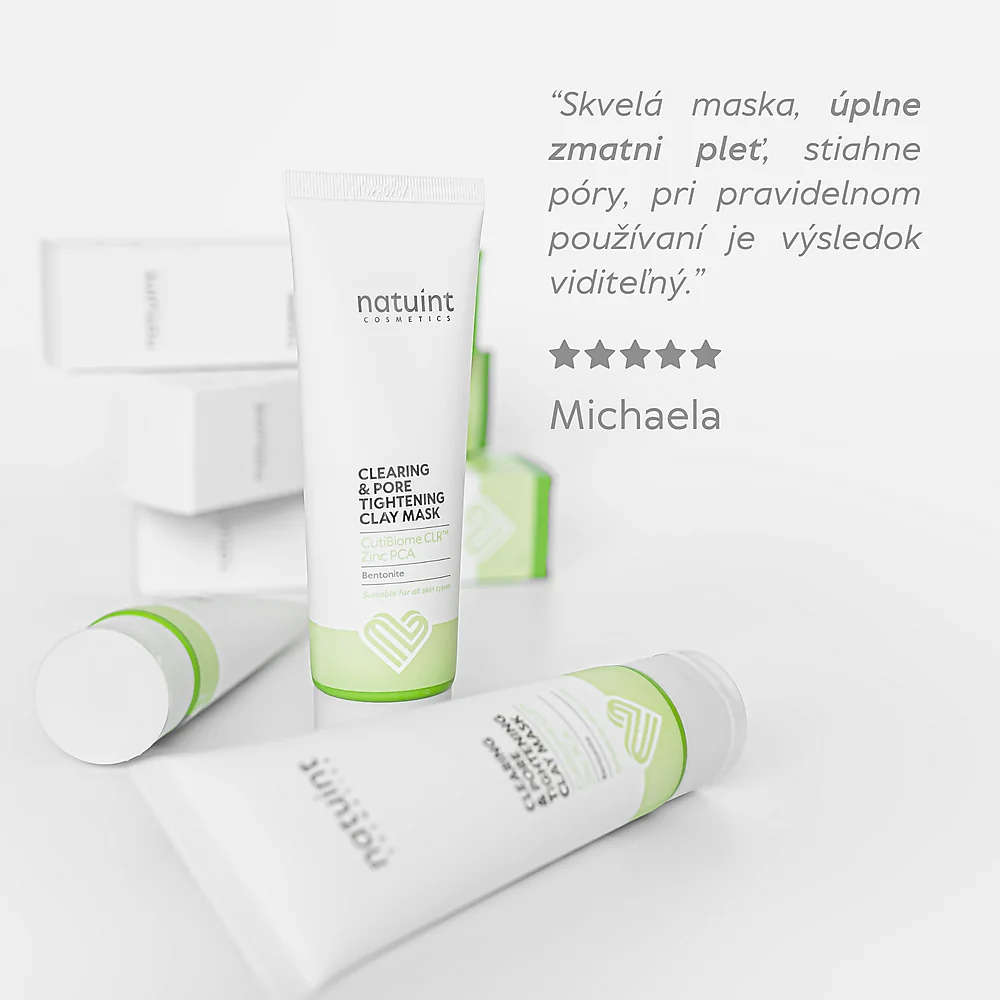 Natuint cosmetics - Maska na stiahnutie pórov - čistiaci komplex Clearing & Pore Tightening Clay Mask