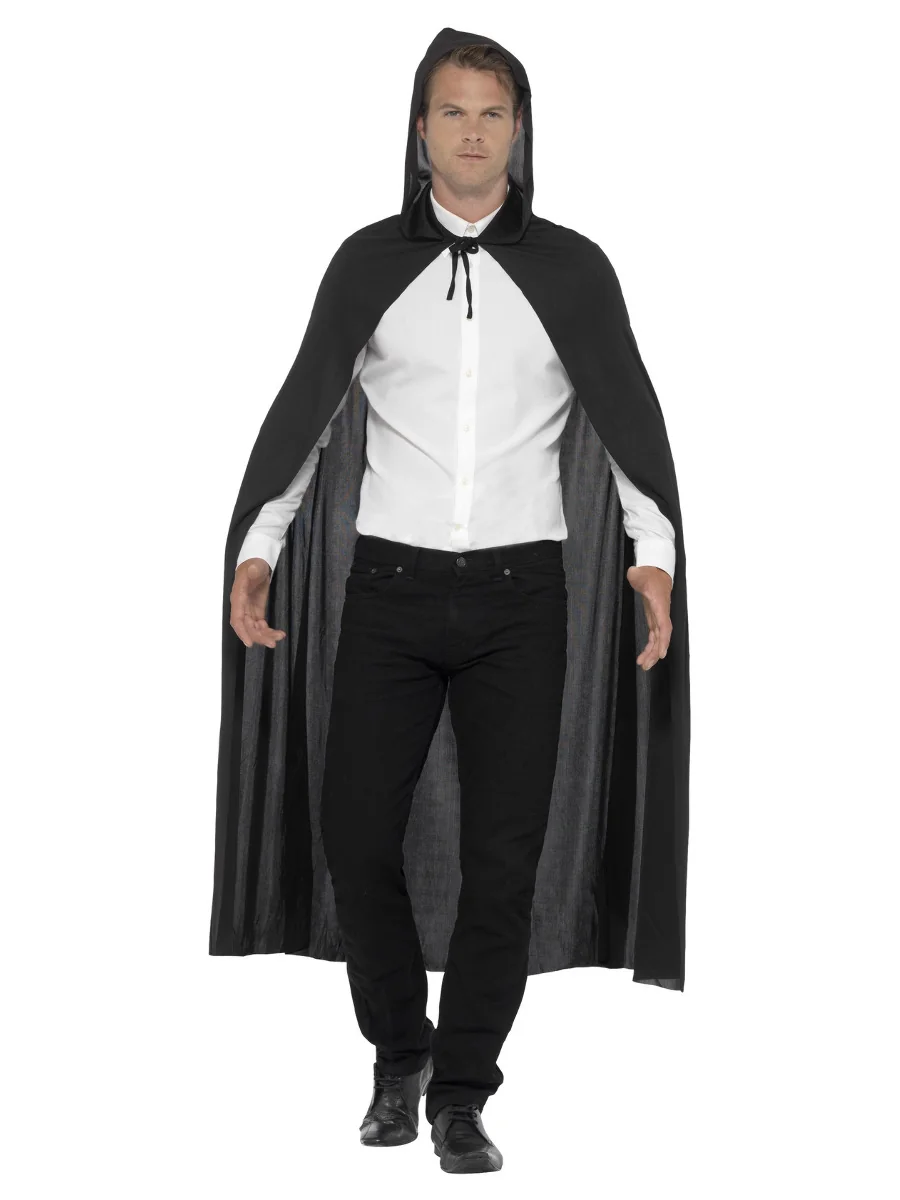 Upírsky plášť čierny s kapucňou 136cm