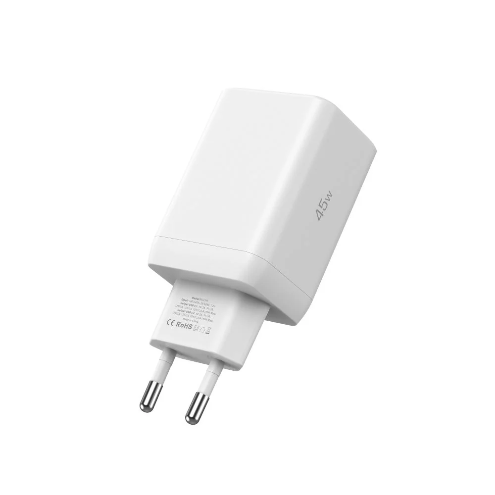 Tech-Protect NC45W GaN sieťová nabíjačka 2x USB-C 45W, biela