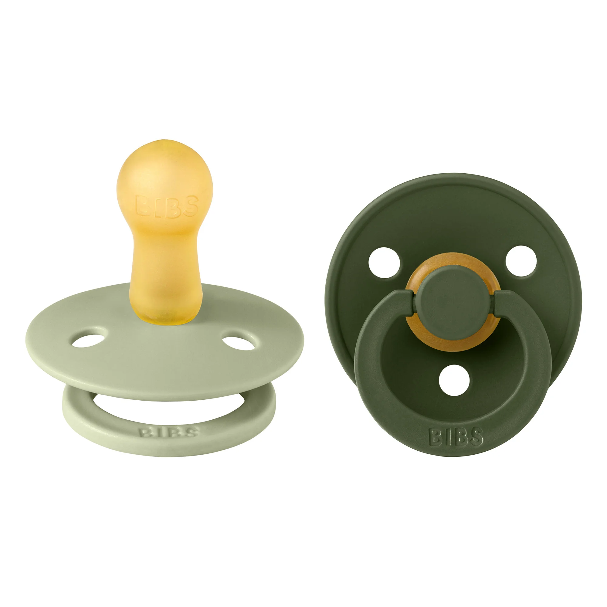 BIBS Colour cumlíky z prírodného kaučuku 2ks veľkosť 2 - Sage / Hunter Green