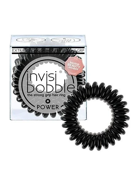 invisibobble® POWER True Black 1×3 ks, špirálová gumička do vlasov
