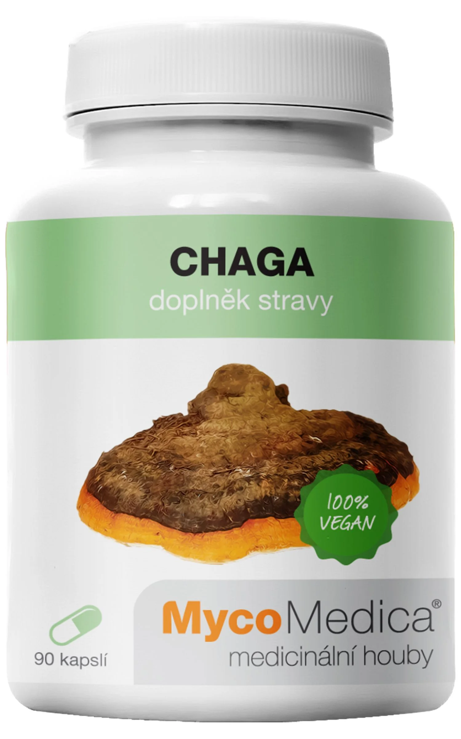 Mycomedica Chaga 30% Vegan 500mg 90cps 1×90 cps, výživový doplnok