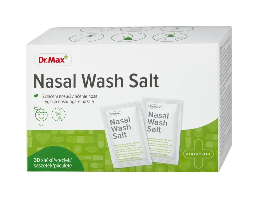 Dr. Max NASAL WASH SALT VRECKO 1×30 ks, prášok pre prípravu fyziologického roztoku