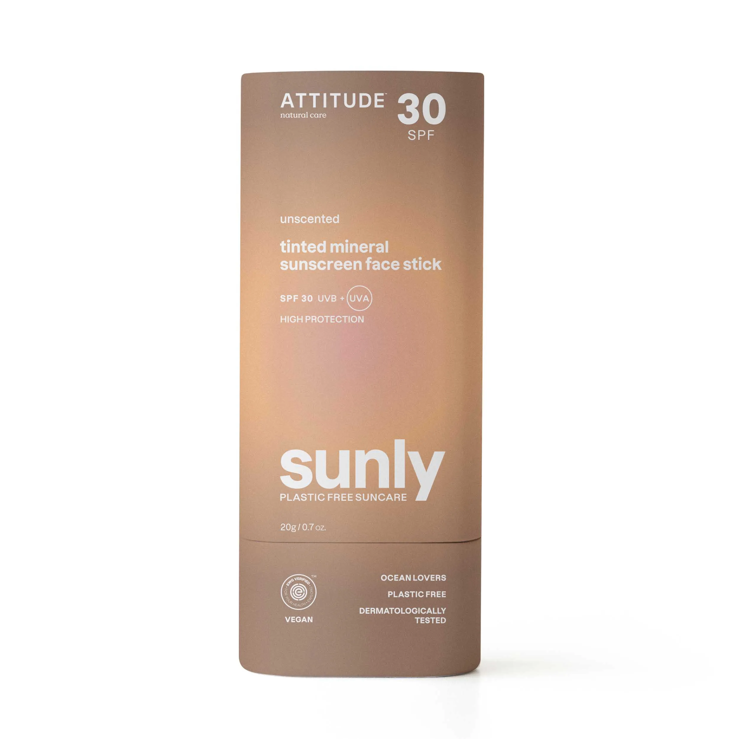 ATTITUDE Tónovaná 100% ochranná tyčinka na tvár a pery SPF 30 20 g