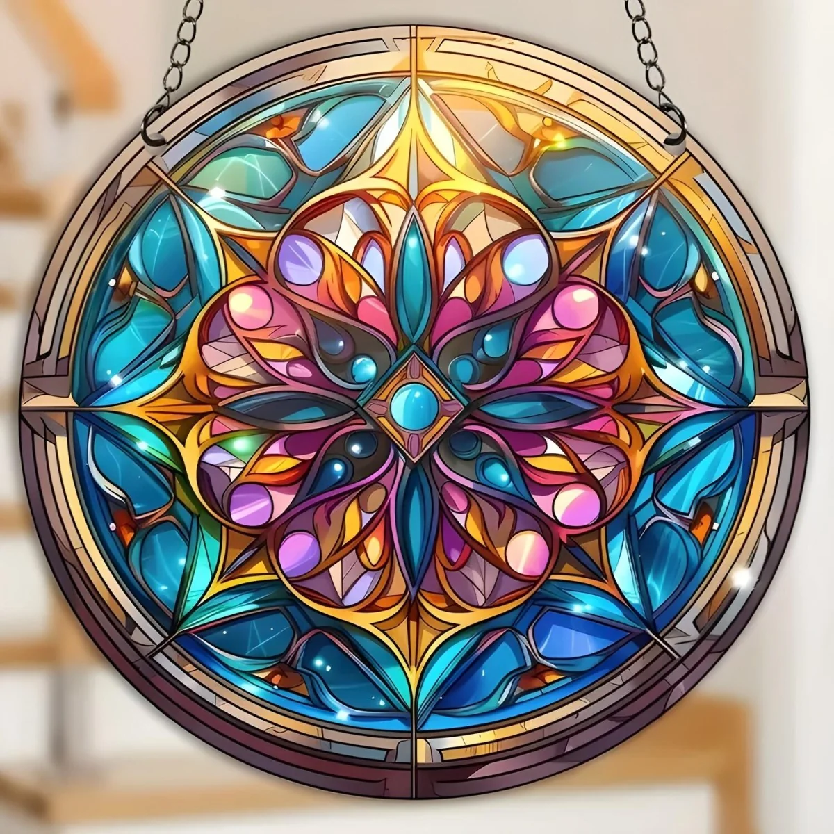 Elegantný lapač slnka s mandalovým vzorom XL-30cm x 30cm