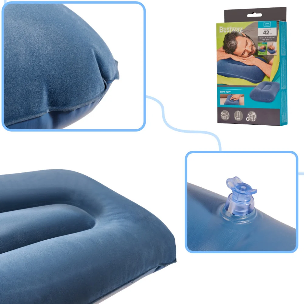 3ks Bestway Nafukovací vankúš 67121 42 cm x 26 cm x 10 cm-Bestway