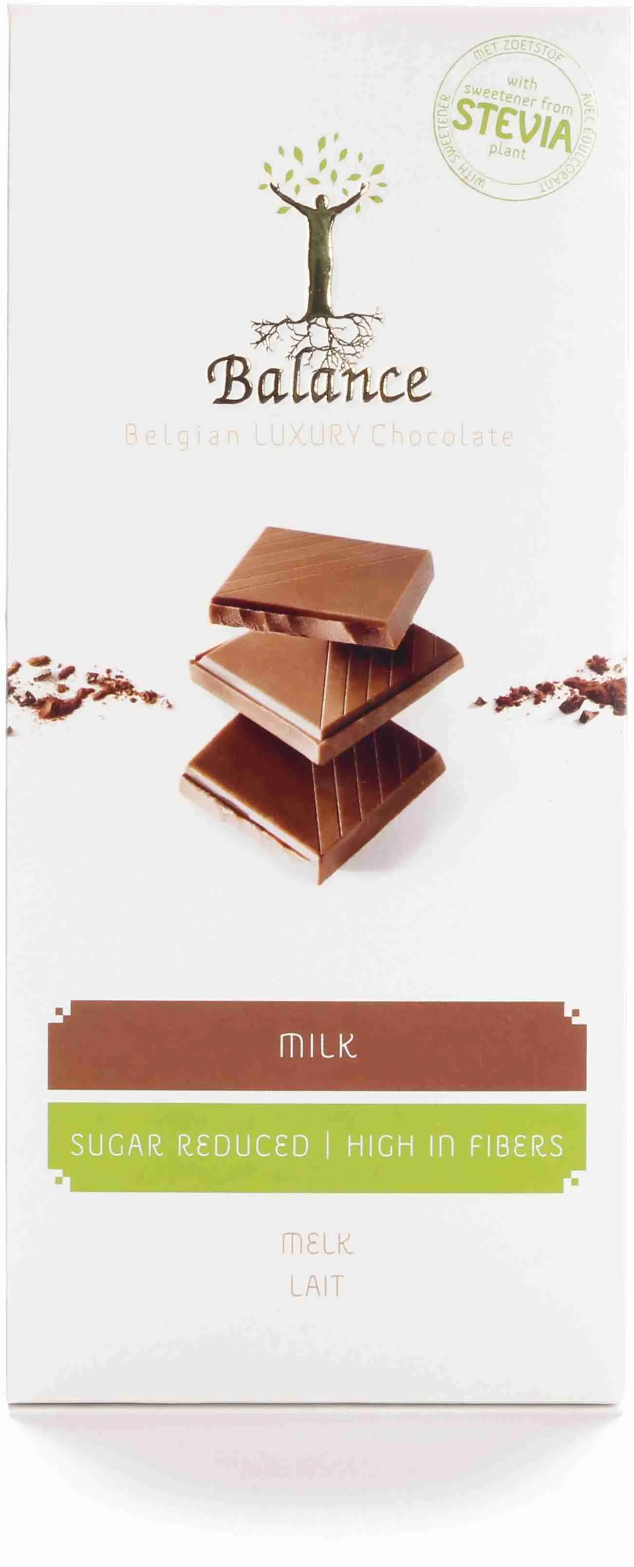 Čokoláda Balance STÉVIA mliečna, bez pridaného cukru 85 g 1×85 g, čokoláda s prírodným sladidlom