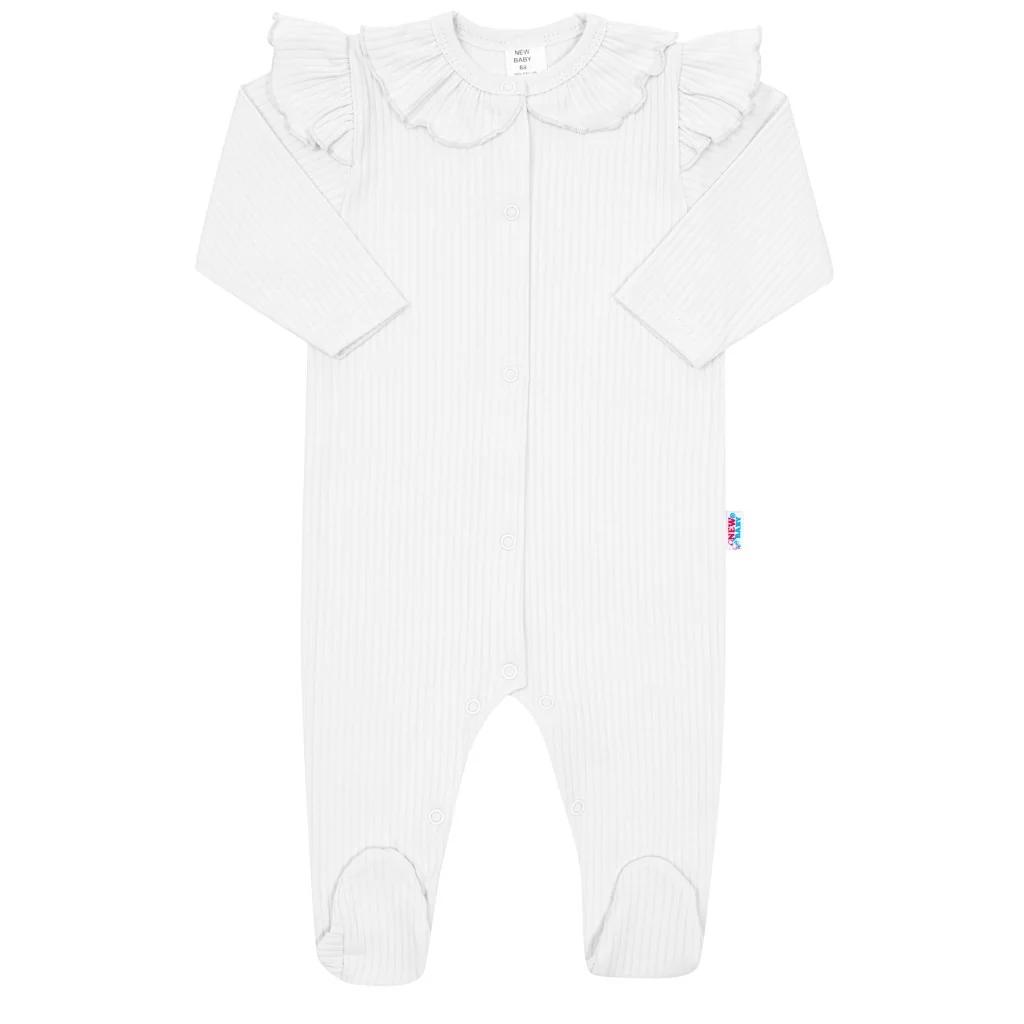 Dojčenský bavlnený overal New Baby Stripes biely 68 (4-6m),