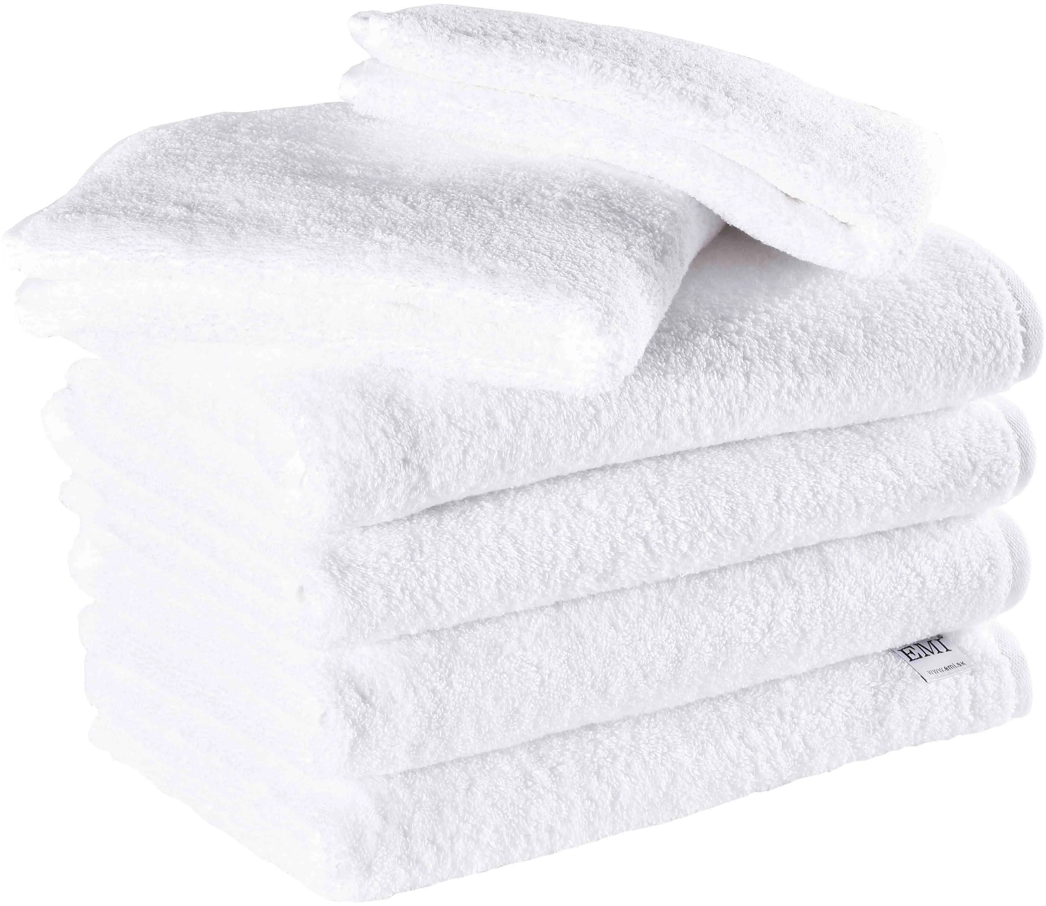 EMI Sada uteráky a osušky bavlnené biele 4 ks 50 x 90 cm + 2 ks 70 x 140 cm 1×1 set, sada uterákov a osušiek