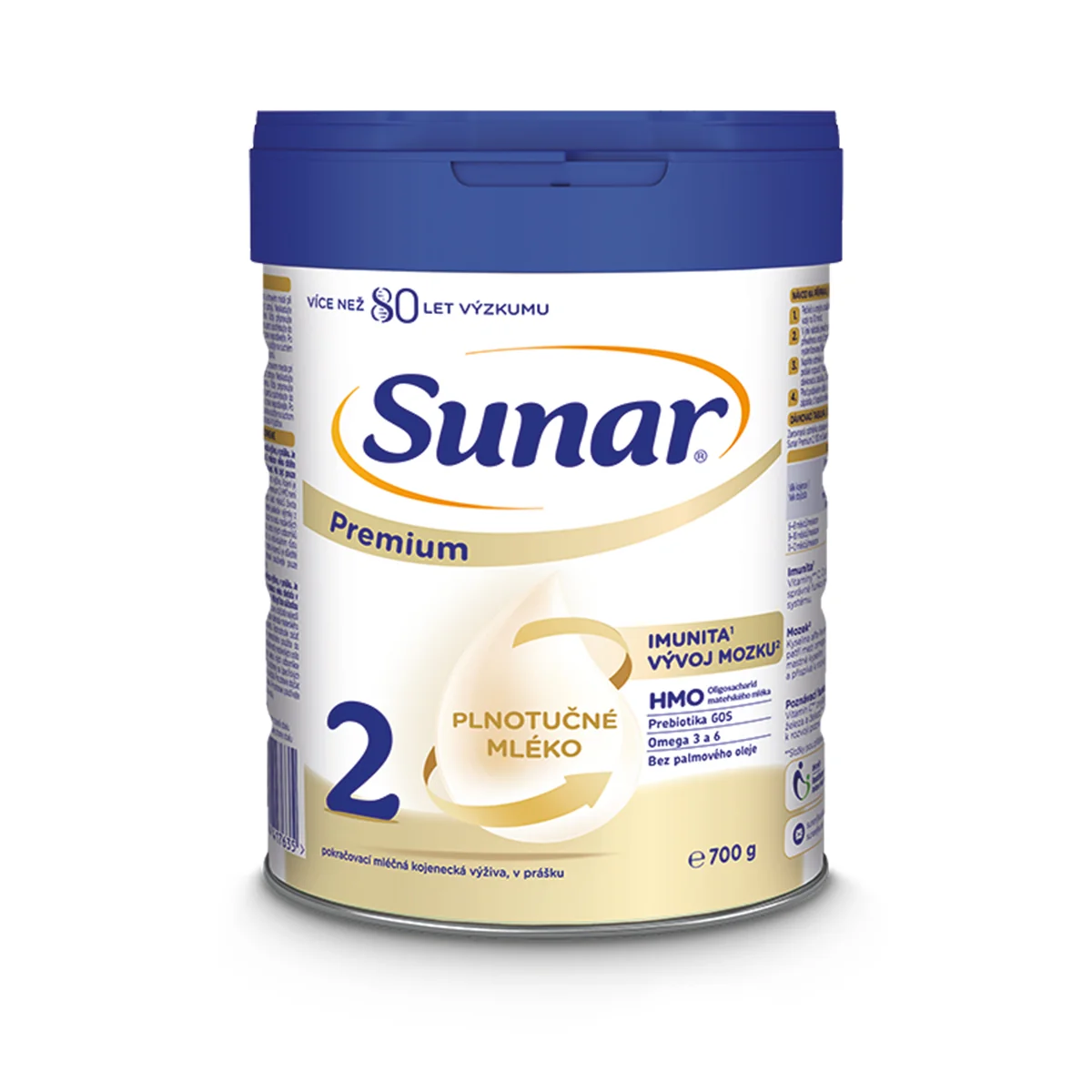 Sunar Premium 2 HMO Následná Dojčenská Mliečna Výživa V Prášku 1×700 g, dojčenské mlieko, od 6. mesiaca
