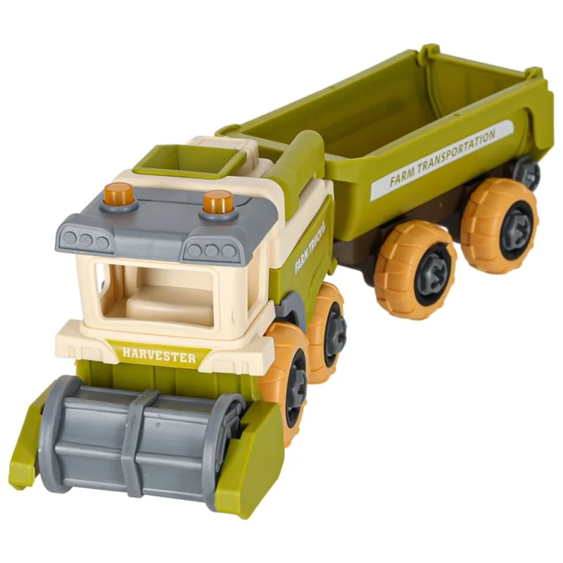 Veľký farmársky set – traktor, 3 prívesy, kombajn, skrutkovač