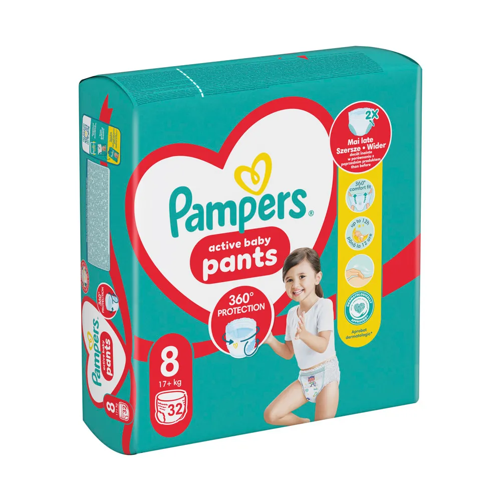 Pampers Pants Veľkosť 8, 17+kg 1×32 ks, plienky pre bábätká