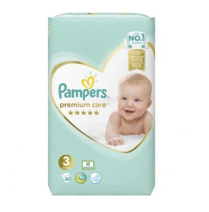 Pampers premium care 3 Midi 60ks (6-10kg) 1×60 ks, plienky