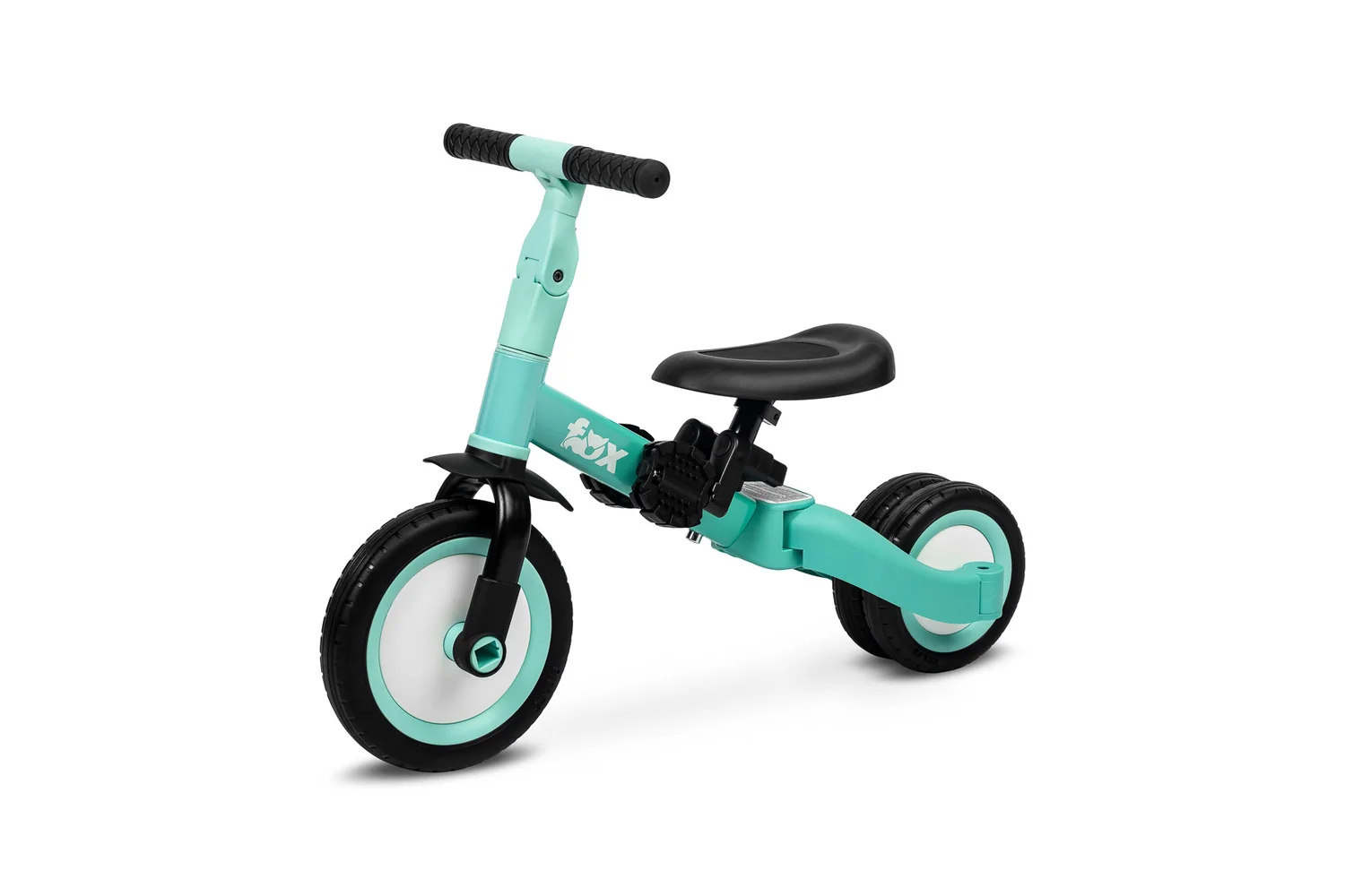 Multifunkčné detské odrážadlo a bicykel 4v1 Fox - tyrkysové