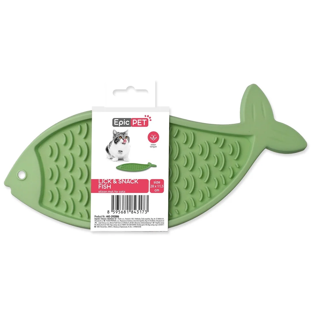 Podložka lízacia Epic Pet Lick&Snack ryba pastelová zelená 28x11,5cm