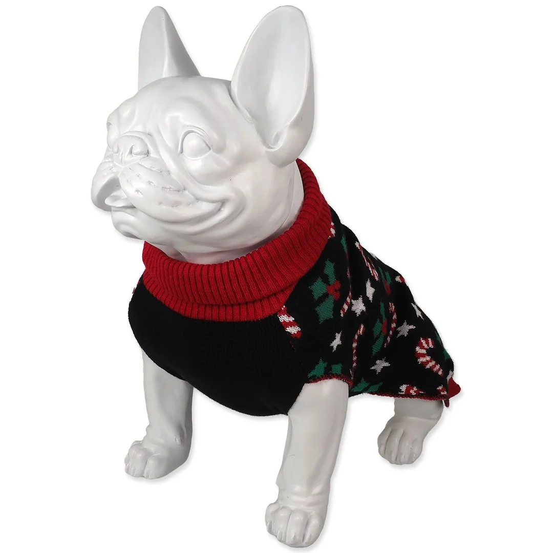 Sveter Dog Fantasy Winter Tale vianočný motív čierny S