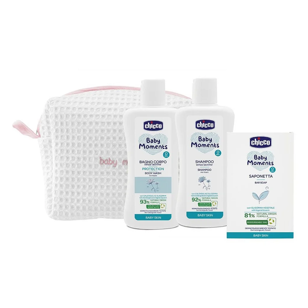 CHICCO Kozmetická kapsička BABY MOMENTS ružová 1×1 ks, pre deti od narodenia