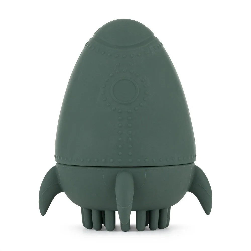 Hračka silikónová do vody s kefkou Splashy Rocket Misty Green 6m+