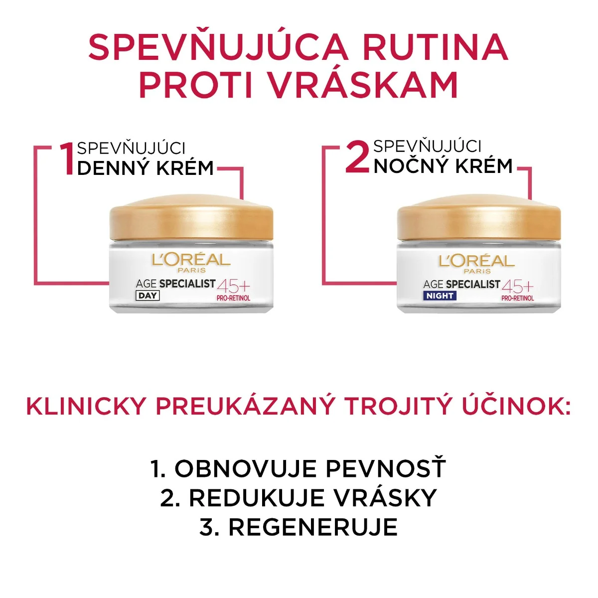 L´OREAL AGE SPECIALIST 45+ DENNÝ 1×50 ml, krém proti vráskam