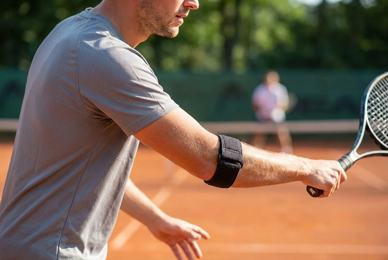 Mueller Tennis Elbow Support w/Gel Pad, pásik na tenisový lakeť s gélovým vankúšikom 1 ks