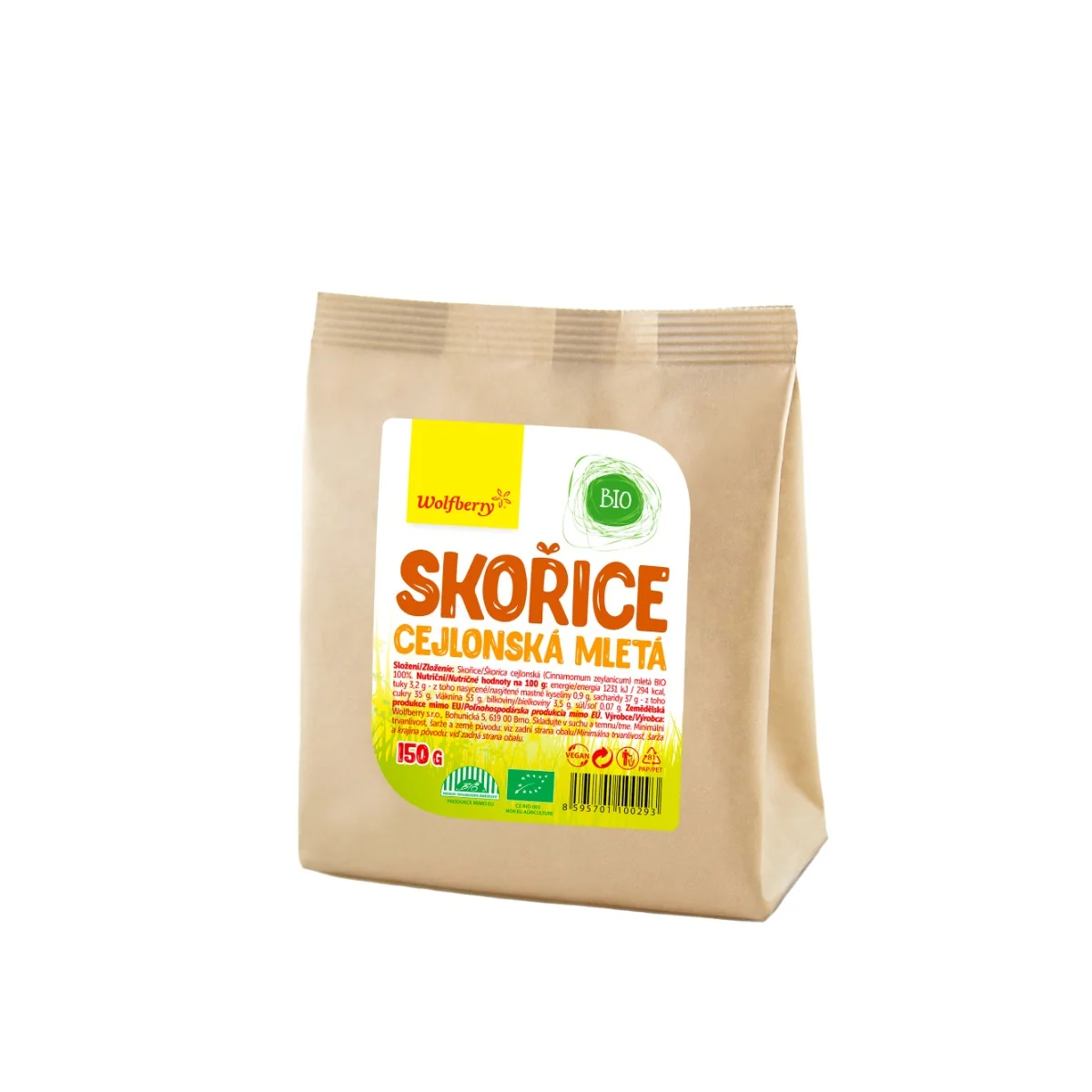 Wolfberry Škorica cejlonská mletá BIO 150 g