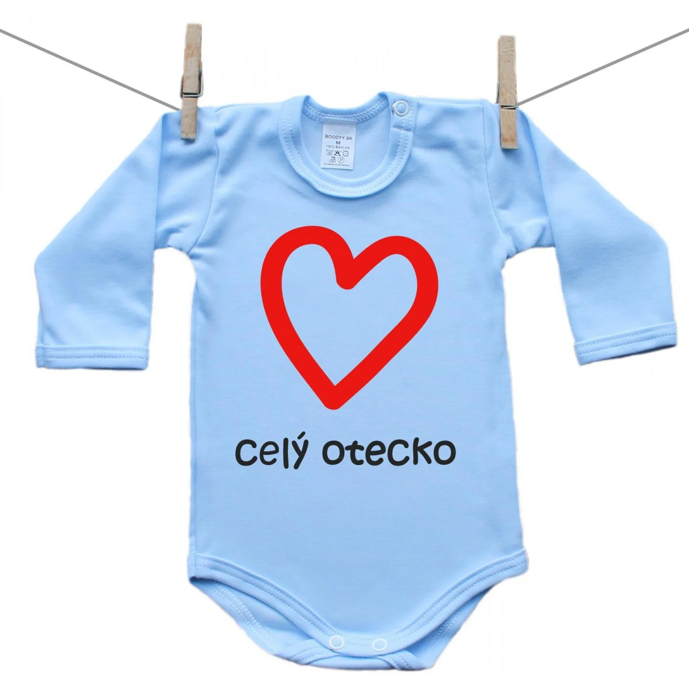 Boodyy Body s dlhým rukávom (modré) Celý otecko Veľkosť: 56
