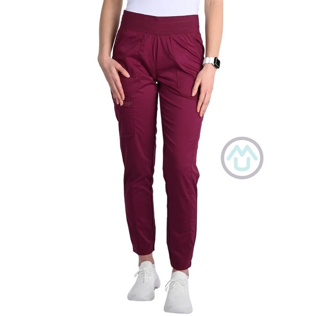 Zdravotnícke dámske jogger nohavice Cherokee Revolution ACTIVE STYLING - vínové M