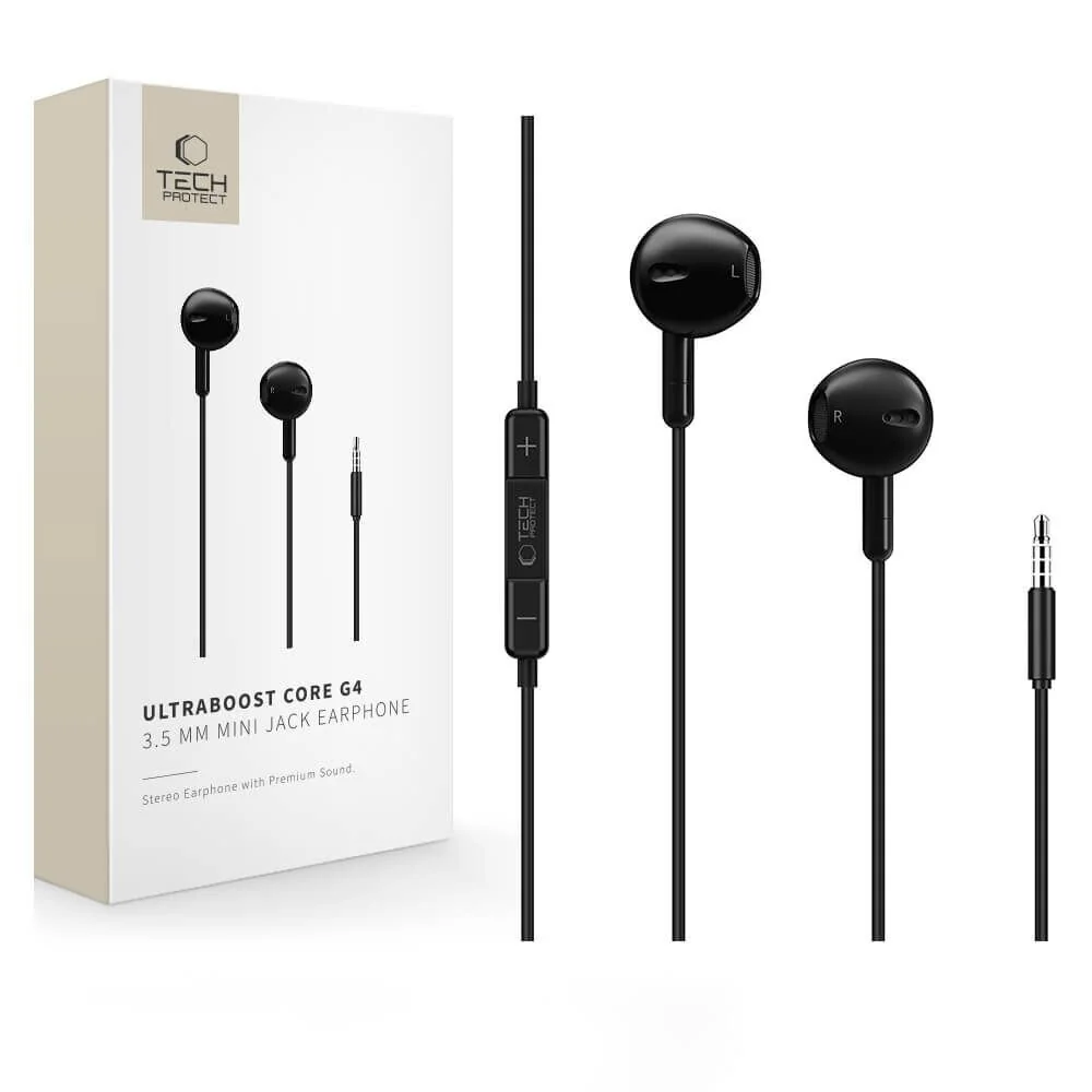 Tech-Protect Core G4 slúchadlá do uší 3.5mm mini jack, čierne