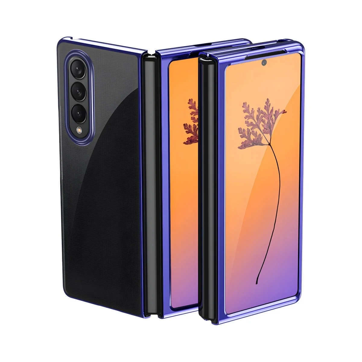Priehľadné puzdro pre Samsung Galaxy Z Fold 4 Modrá