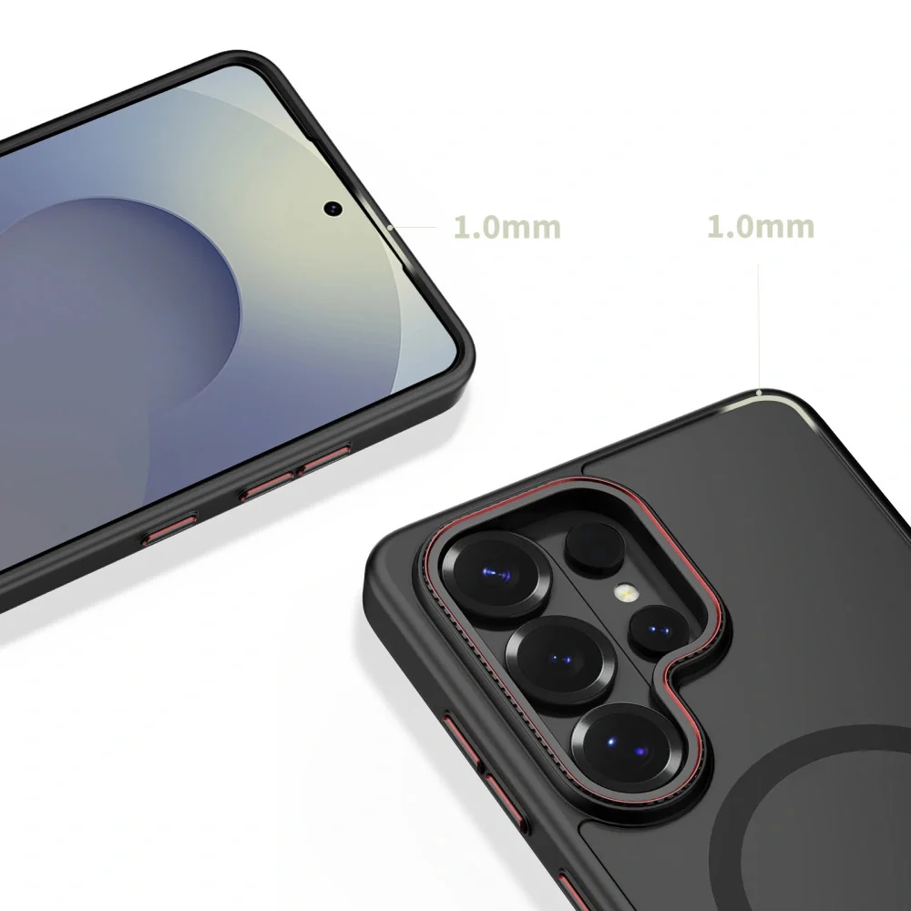 Tech-Protect MagCam MagSafe kryt na Samsung Galaxy S26 Ultra, čierny / červený červený