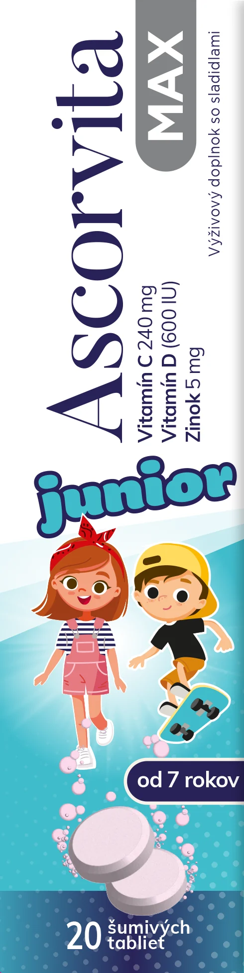 Ascorvita MAX junior - od 7 rokov 1×20 tbl, výživový doplnok