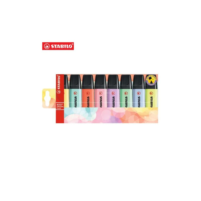 Zvýrazňovač BOSS ORIGINAL Pastel, sada 8 ks 8 rôznych farieb